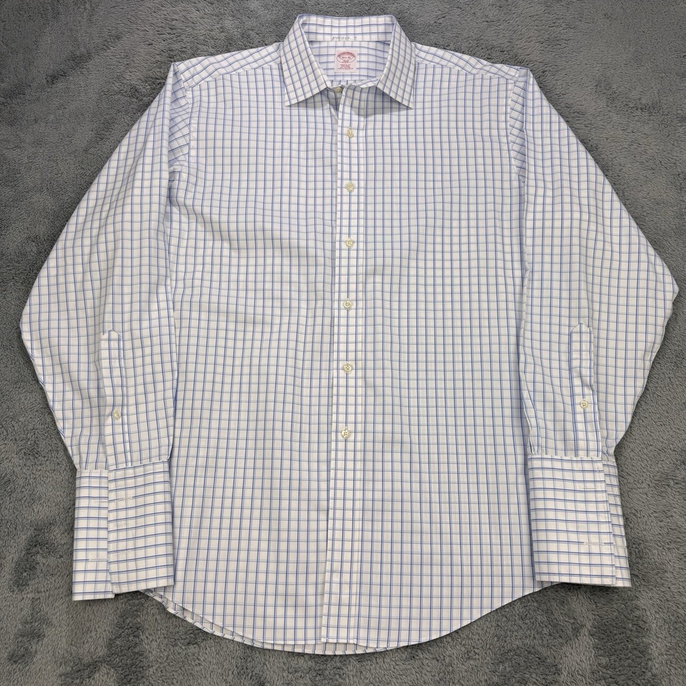 Brooks‎ Brothers Madison Shirt 17 35 White Pima Non Iron French Cuff